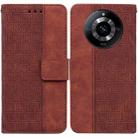 For Realme 11 5G/Narzo 60 India Version Geometric Embossed Leather Phone Case(Brown) - 1