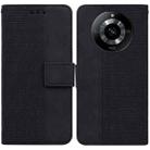 For Realme 11 5G/Narzo 60 India Version Geometric Embossed Leather Phone Case(Black) - 1