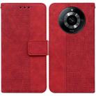 For Realme 11 5G/Narzo 60 India Version Geometric Embossed Leather Phone Case(Red) - 1