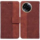 For Realme 11 5G Global Geometric Embossed Leather Phone Case(Brown) - 1