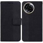 For Realme 11 5G Global Geometric Embossed Leather Phone Case(Black) - 1