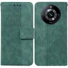 For Realme 11 Pro 5G/11 Pro+ 5G/Narzo 60 Pro 5G Geometric Embossed Leather Phone Case(Green) - 1