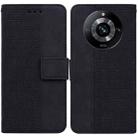 For Realme 11 Pro / 11 Pro+ / Narzo 60 Pro Geometric Embossed Leather Phone Case(Black) - 1