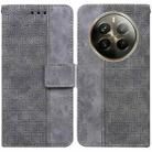 For Realme 12 Pro+ Global Geometric Embossed Leather Phone Case(Grey) - 1