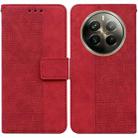 For Realme 12 Pro+ Global Geometric Embossed Leather Phone Case(Red) - 1