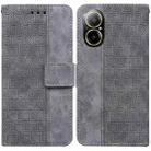 For Realme C67 4G Global Geometric Embossed Leather Phone Case(Grey) - 1