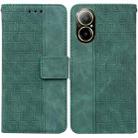 For Realme C67 4G Global Geometric Embossed Leather Phone Case(Green) - 1