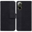 For Realme C67 4G Global Geometric Embossed Leather Phone Case(Black) - 1