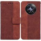 For Realme 12 5G Geometric Embossed Leather Phone Case(Brown) - 1