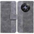 For Realme 12 5G Geometric Embossed Leather Phone Case(Grey) - 1