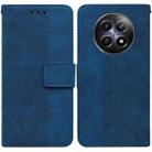 For Realme 12 5G Geometric Embossed Leather Phone Case(Blue) - 1