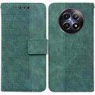 For Realme 12 5G Geometric Embossed Leather Phone Case(Green) - 1