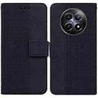 For Realme 12 5G Geometric Embossed Leather Phone Case(Black) - 1