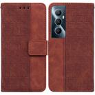 For Realme C65 4G Geometric Embossed Leather Phone Case(Brown) - 1