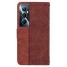 For Realme C65 4G Geometric Embossed Leather Phone Case(Brown) - 3