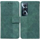 For Realme C65 4G Geometric Embossed Leather Phone Case(Green) - 1