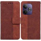 For Realme GT 6 / GT 6T / GT Neo6 Geometric Embossed Leather Phone Case(Brown) - 1