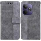 For Realme GT 6 / GT 6T / GT Neo6 Geometric Embossed Leather Phone Case(Grey) - 1