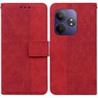 For Realme GT 6 / GT 6T / GT Neo6 Geometric Embossed Leather Phone Case(Red) - 1