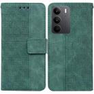 For Realme C75 Geometric Embossed Leather Phone Case(Green) - 1