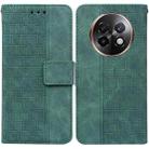 For Realme 13+ Global Geometric Embossed Leather Phone Case(Green) - 1