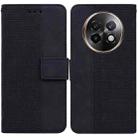 For Realme 13+ Global Geometric Embossed Leather Phone Case(Black) - 1