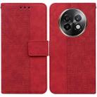 For Realme 13+ Global Geometric Embossed Leather Phone Case(Red) - 1