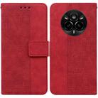 For Realme 14 Pro Geometric Embossed Leather Phone Case(Red) - 1
