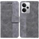 For Realme 14 Geometric Embossed Leather Phone Case(Grey) - 1