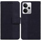 For Realme 14 Geometric Embossed Leather Phone Case(Black) - 1