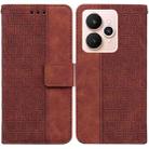 For Realme 15 5G / Realme 15 Pro 5G Geometric Embossed Leather Phone Case(Brown) - 1
