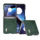 For Motorola Razr 40 Ultra ABEEL Dual Color Lichi Texture PU Phone Case(Green) - 1