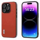 For iPhone 14 Pro Max ABEEL Haze Texture PU Phone Case(Red) - 1