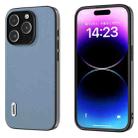 For iPhone 15 Pro ABEEL Haze Texture PU Phone Case(Twilight Blue) - 1
