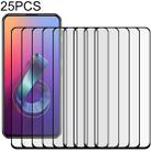 For ASUS Zenfone 6 ZS630KL 25 PCS Full Glue Full Screen Tempered Glass Film(Black) - 1