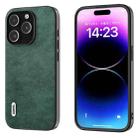 For iPhone 15 Pro Max ABEEL Dual Color Lichi Texture PU Phone Case(Green) - 1