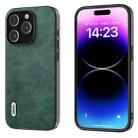 For iPhone 14 Pro ABEEL Dual Color Lichi Texture PU Phone Case(Green) - 1