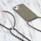 For iPhone 16 Pro Max Wheat Straw TPU Shockproof Phone Case with Neck Lanyard(Dark Green) - 2