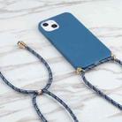 For iPhone 16 Pro Max Wheat Straw TPU Shockproof Phone Case with Neck Lanyard(Blue) - 2