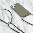 For iPhone 16 Pro Wheat Straw TPU Shockproof Phone Case with Neck Lanyard(Dark Green) - 2