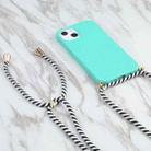 For iPhone 16 Pro Wheat Straw TPU Shockproof Phone Case with Neck Lanyard(Green) - 2