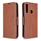 For Huawei Y6P Retro Lambskin Texture Pure Color Horizontal Flip PU Leather Case with Holder & Card Slots & Wallet & Lanyard(Brown) - 1