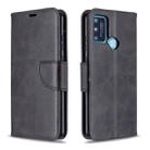 For Huawei Honor 9A Retro Lambskin Texture Pure Color Horizontal Flip PU Leather Case with Holder & Card Slots & Wallet & Lanyard(Black) - 1