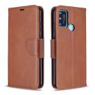 For Huawei Honor 9A Retro Lambskin Texture Pure Color Horizontal Flip PU Leather Case with Holder & Card Slots & Wallet & Lanyard(Brown) - 1