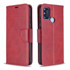 For Huawei Honor 9A Retro Lambskin Texture Pure Color Horizontal Flip PU Leather Case with Holder & Card Slots & Wallet & Lanyard(Red) - 1