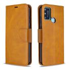 For Huawei Honor 9A Retro Lambskin Texture Pure Color Horizontal Flip PU Leather Case with Holder & Card Slots & Wallet & Lanyard(Yellow) - 1