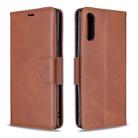 For Sony Xperia L4 Retro Lambskin Texture Pure Color Horizontal Flip PU Leather Case with Holder & Card Slots & Wallet & Lanyard(Brown) - 1