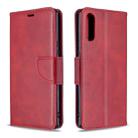 For Sony Xperia L4 Retro Lambskin Texture Pure Color Horizontal Flip PU Leather Case with Holder & Card Slots & Wallet & Lanyard(Red) - 1