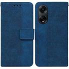 For OPPO A98 5G / F23 5G India Geometric Embossed Leather Phone Case(Blue) - 1