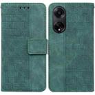 For OPPO A98 5G / F23 5G India Geometric Embossed Leather Phone Case(Green) - 1